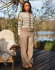 Bonnie Simmi Studios Stripe Cardigan in Brown