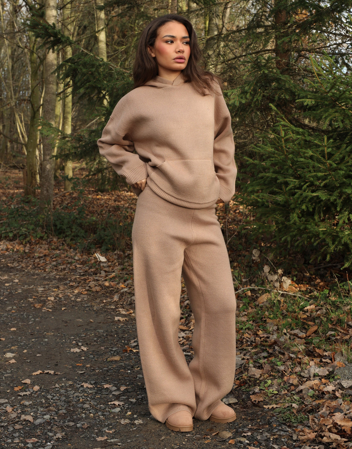 Freya Simmi Studios Heavy Knit Trousers In Mocha