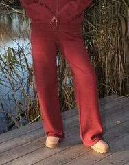Sydney Simmi Studios Knitted Trousers In Burgundy
