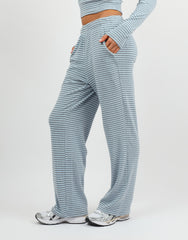 Mila Simmi Studios Soft Stripe Fine Ribbed Trouser In Blue