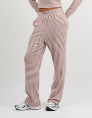 Mila Simmi Studios Soft Stripe Fine Ribbed Trouser In Pink