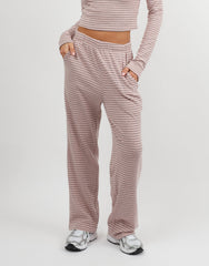 Mila Simmi Studios Soft Stripe Fine Ribbed Trouser In Pink