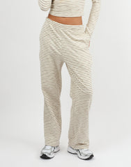 Tilly Super Soft Stripe Trouser In Cream