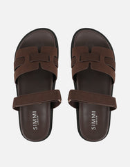 Adelle Brown Nubuck Chunky Footbed Slides