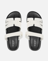 Adelle White Box Chunky Footbed Slides