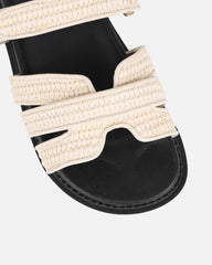 Veil Beige Raffia Chunky Sliders