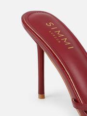 Vera Red Flower Detail Mules