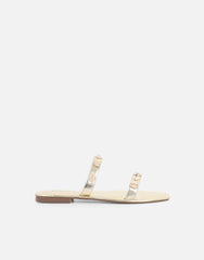 Chiara Gold Embellished Flat Sandals