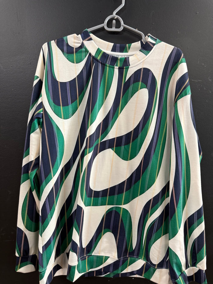 Abstract Patterned Long-sleeve Crewneck size medium