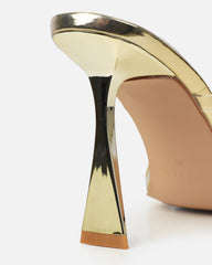 Acacia Gold Clear Flower Mules