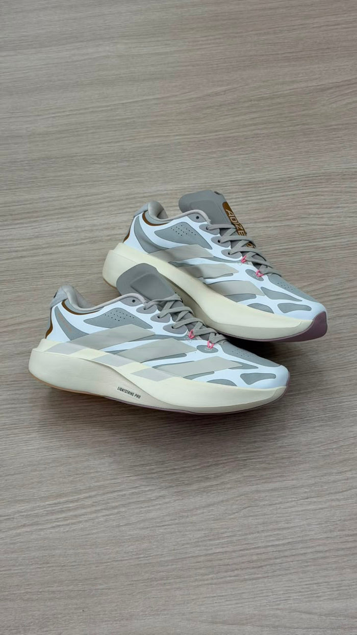 ADIDAS ADIZERO BLANCO GRIS BEIGE