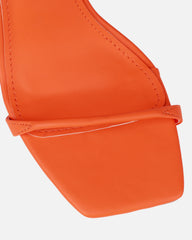 Aja Orange Square Toe Strappy Patent Wedges