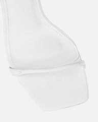 Aja White Square Toe Strappy Patent Wedges