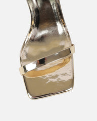 Amor Gold Mirror Diamante Spiral Sandals
