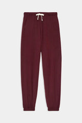 Andie Oversized Fleece Pant in Dark Cherry