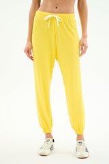 Andie Oversized Fleece Sweatpants in Yellow