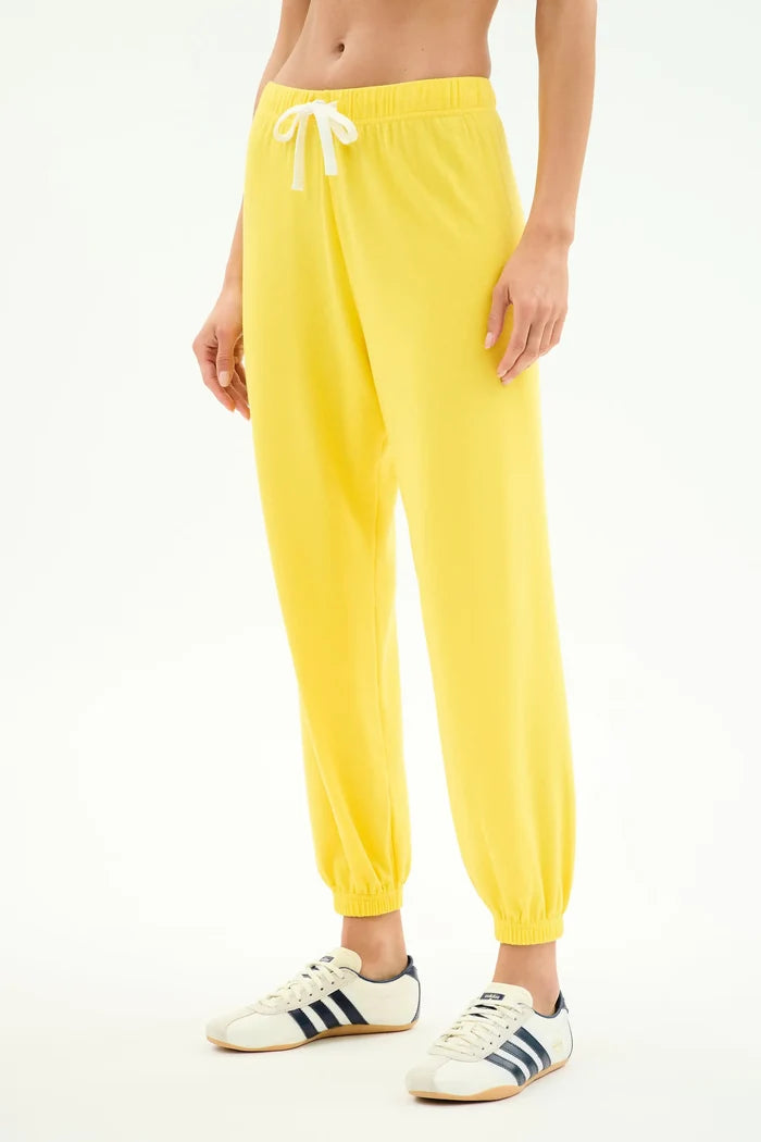 Andie Oversized Fleece Sweatpants in Yellow