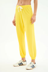 Andie Oversized Fleece Sweatpants in Yellow