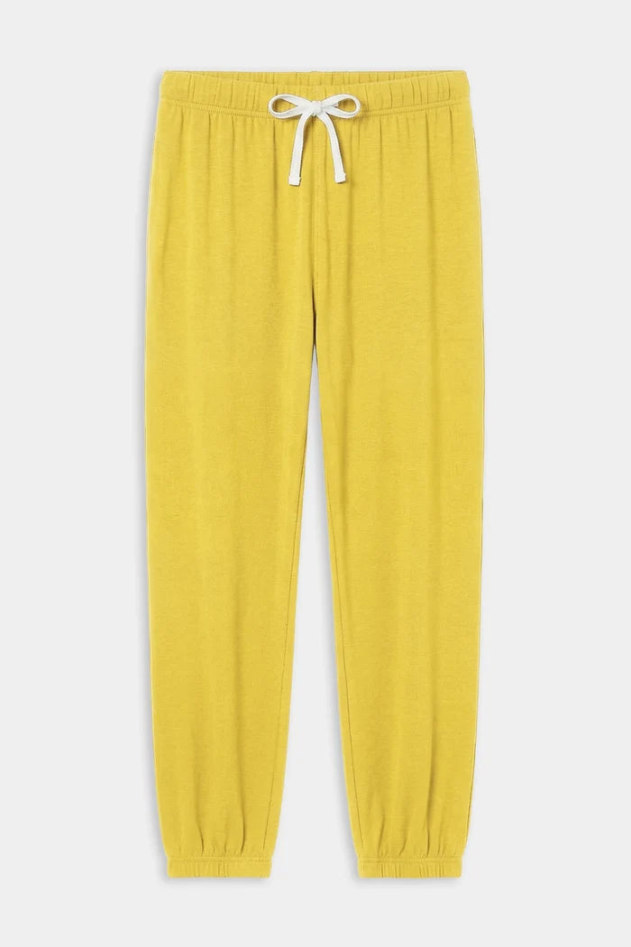 Andie Oversized Fleece Sweatpants in Yellow