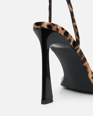 Apple Leopard Flared Heeled Sandals
