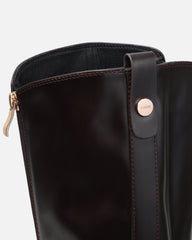 Brookes Brown Burnished Knee High Chunky Boots