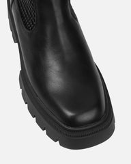 Fidel Black Textured Chunky Knee Boots