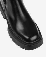 Malakai Black Knit Chunky Ankle Boots