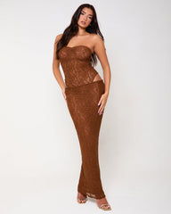 Manhattan Brown Lace Two Piece Set