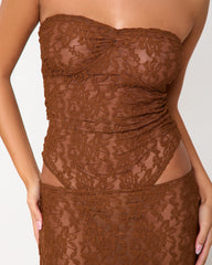 Manhattan Brown Lace Two Piece Set