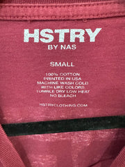 Burgundy Hstry by Nas t-shirt size small
