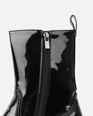 Candace Black Patent Ankle Boots
