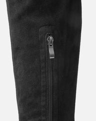 Dustin Black Faux Suede Stretch Flat Over The Knee Boots