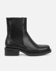 Leroy Black Flat Ankle Boots