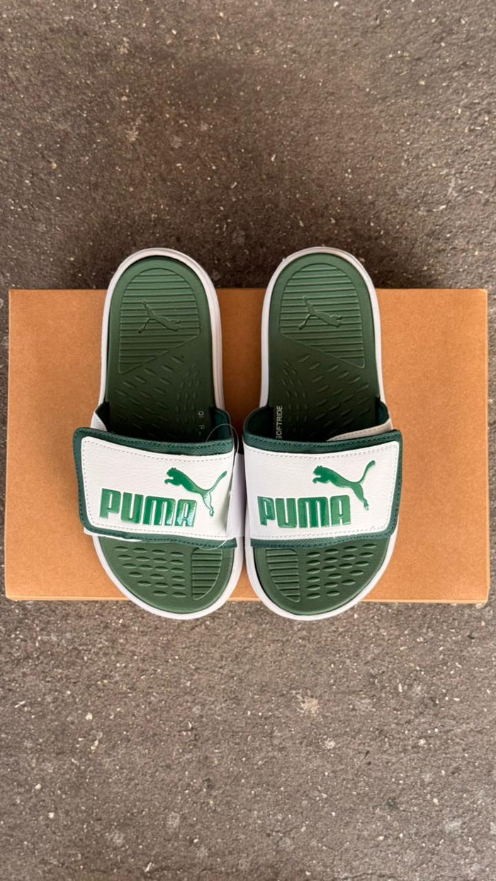 CHANCLAS PUMA CLASICA BLANCO VERDE