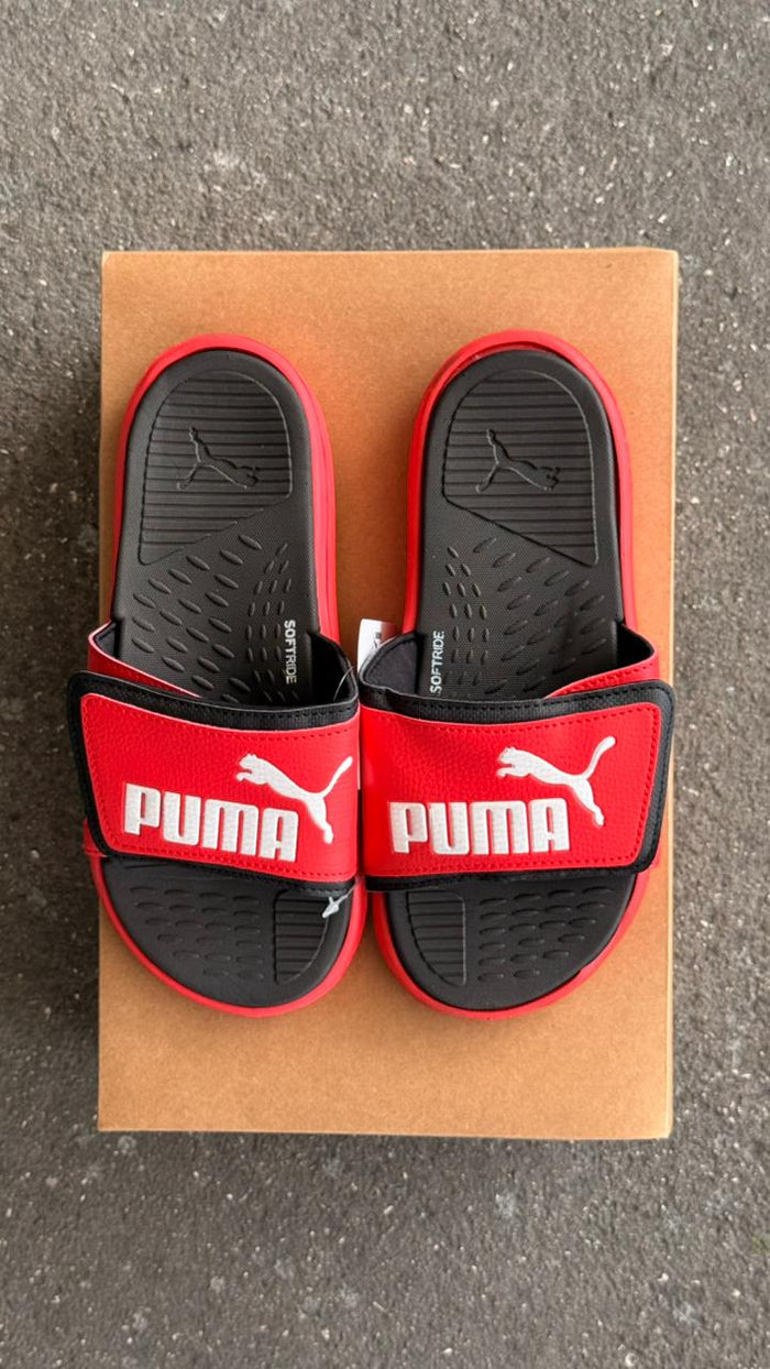 CHANCLAS PUMA CLASICA NEGRO ROJO