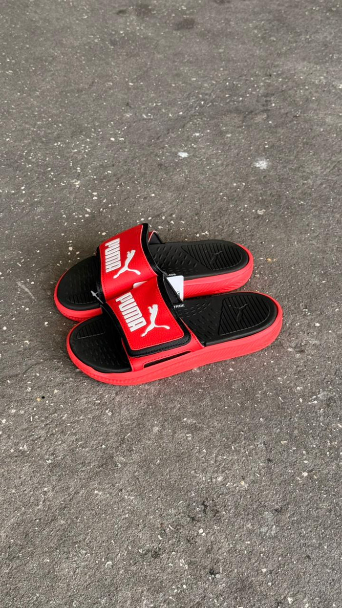 CHANCLAS PUMA CLASICA NEGRO ROJO