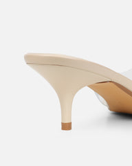 Chara Clear Diamante Nude Low Court Shoes