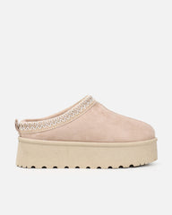 Coko Beige Faux Suede Flatform