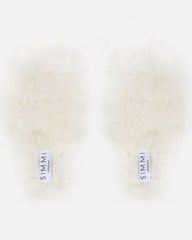 Floof Cream Curly Faux Fur Slippers