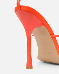 Neeli Orange Triple Strap Heeled Sandals