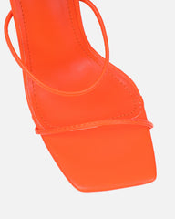 Neeli Orange Triple Strap Heeled Sandals