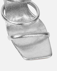 Corrina Silver Metallic Spiral Heeled Sandals