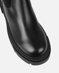 Stallone Black Over The Knee Fluffy Sock Boots