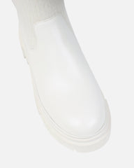 Stallone Cream Over The Knee Fluffy Sock Boots