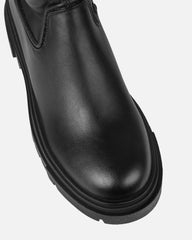 Wezley Black Flat Over The Knee Thigh High Boots