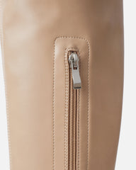 Wezley Dark Nude Flat Over The Knee Thigh High Boots