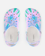 Cruz Pink And Green Tie Dye Moulded Flat Clogs