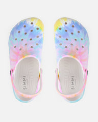 Cruz Purple And Yellow Tie Dye Moulded Flat Clogs