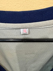 Customized Gray Mitchell & Ness Georgetown Hoyas #3 jersey featuring the name "YELLA" instead of Iverson size xxl
