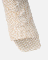 Dakira Beige Woven Over The Knee Open Toe Boots